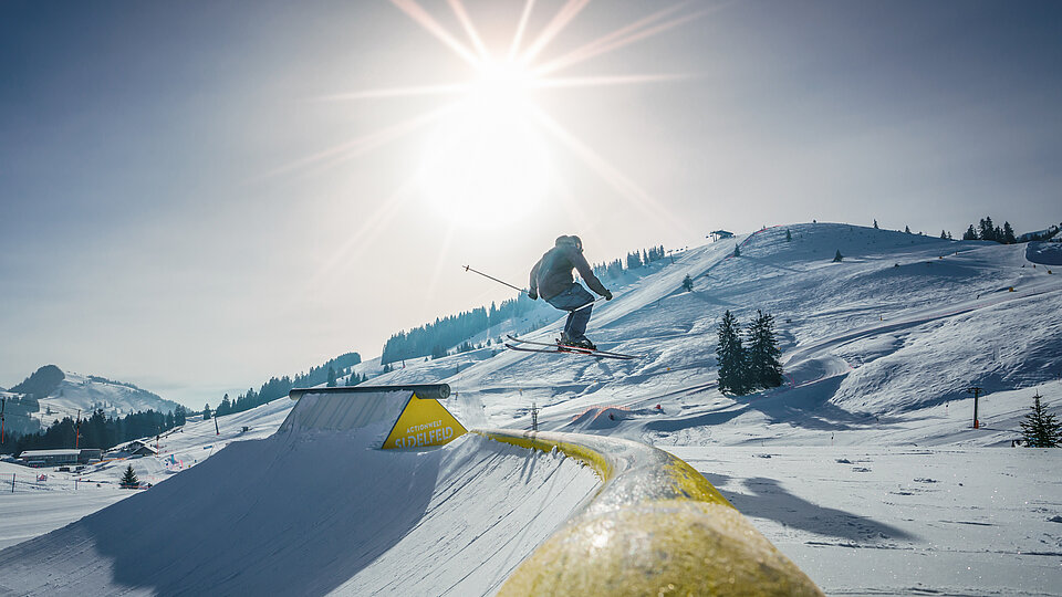 Ski fun park in the Bavarian Alps